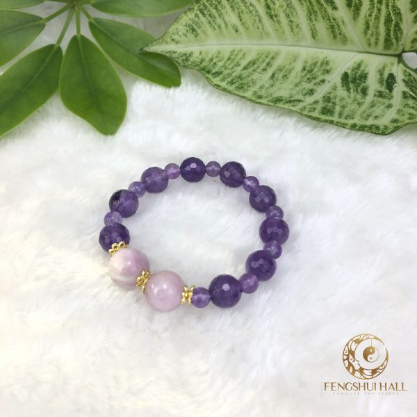 The Dream of Hibiscus: Inner Harmony and Guard sleep Kunzite Crystal Bracelet