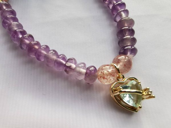 Pujiu Temple Lovers: Love Fortune Amethyst and Aquamarine Elegant Bracelet