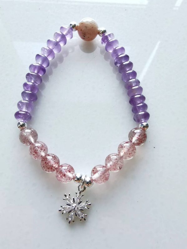 Healing by Amethyst Strawberry Quartz Arusha Bracelet