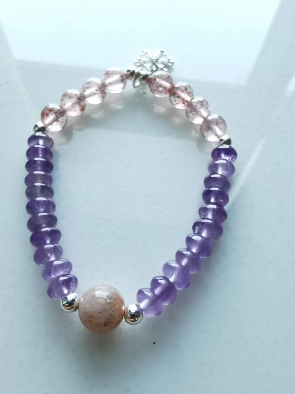 Healing by Amethyst Strawberry Quartz Arusha Bracelet