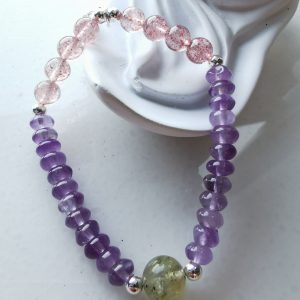 Healing by Amethyst Strawberry Quartz Arusha Bracelet