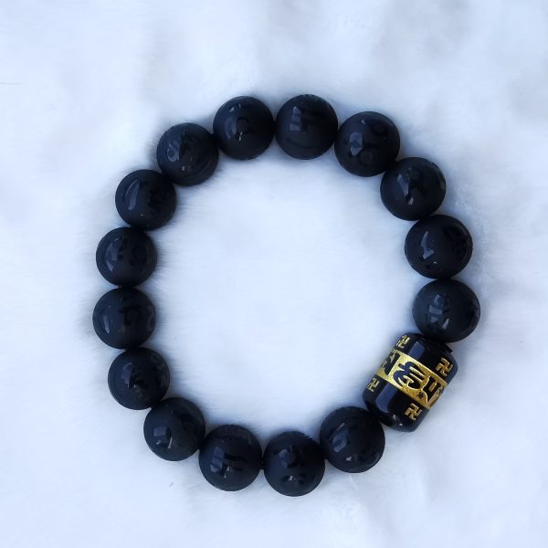 Natural obsidian pixiu 8mm men bracelet